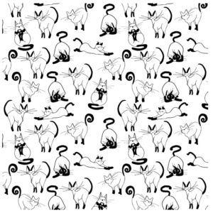 underglaze transfer Silly Cats black 33 cm x 48 cm SANBAO