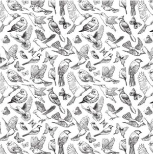 underglaze transfer birds & butterflies black 33 cm x 48 cm SANBAO