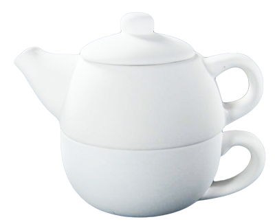 Tea for one, theepot en mok in 1, H15 cm , 400 ml