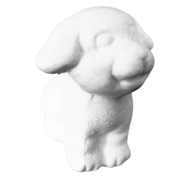 3D STICKER ZITTENDE HOND