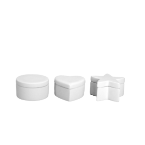 SET VAN 3 DOOSJES ROND, STER, HART