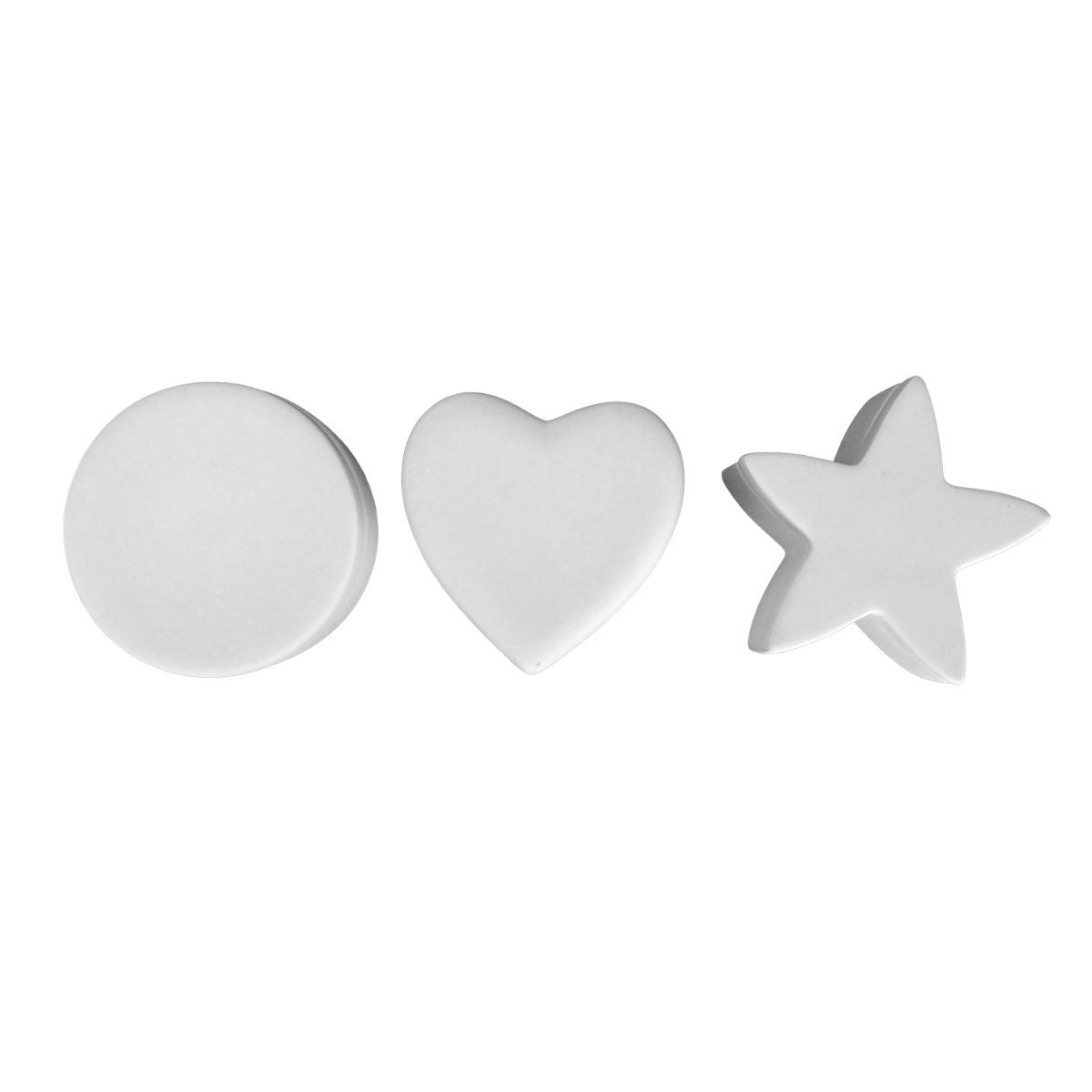 SET VAN 3 DOOSJES ROND, STER, HART